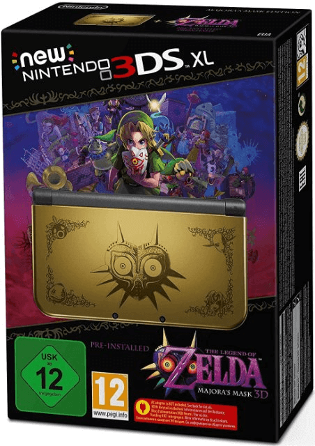New Nintendo 3DS XL Zelda Majora's Mask Limited Edition box art for Nintendo 3DS